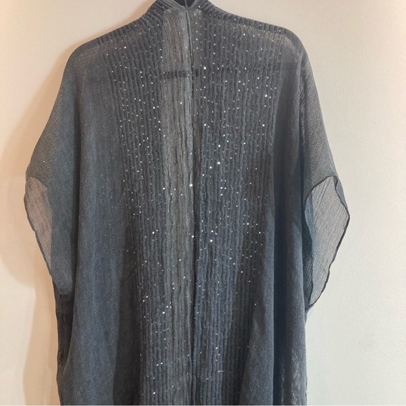 RIAH FASHION Sz O/S Sheer Gauze Sequin Embellished Poncho Kimono NEW - Picture 14 of 14